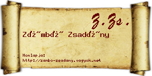 Zámbó Zsadány névjegykártya